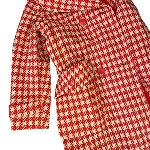 Betty Rose | Jackets & Coats | Womens Red And White Houndstooth Coat ...